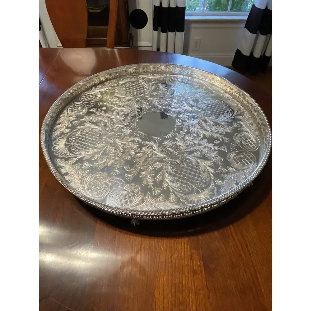 Sheffield Silver Punch Bowl Footed Tray Whiting Louis XV 197g Sterling Ladle Lot